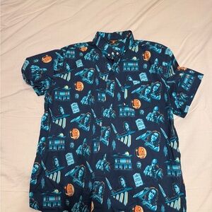 Men's Blue Halloween Graphic Shirt